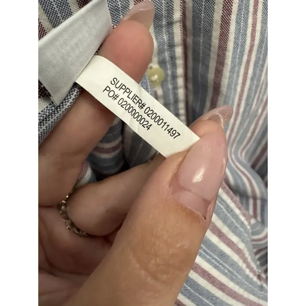 Polo Ralph Lauren Classic Fit Flesh Pony Logo Mens M Striped Button Down Shirt